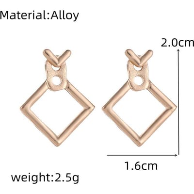 Creatieve Driehoek Vierkant Stud Oorbellen Voor Vrouwen Trendy Eenvoudig Minimalistisch Gouden Kleur Geometrisch Metaal Oor Sieraden Accessoires beige