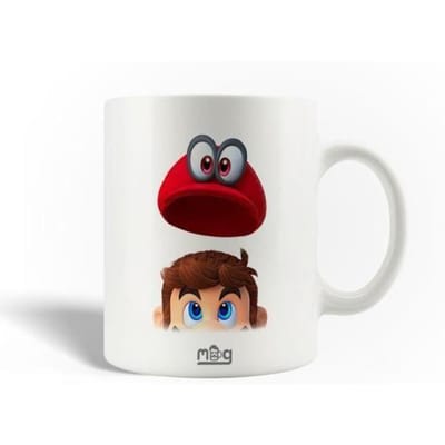 Mug en Céramique - MANIACASE - Super Mario Odyssey - 30cl - Compatible Lave-Vaisselle - Blanc
