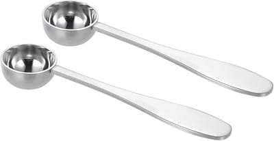 Thijox - 2 Stuks 5 ml Theelepels Maatlepels van Roestvrij Staal voor Losse Thee - Duurzaam, Stevig, Zilver, Perfect voor Keuken en Koken
