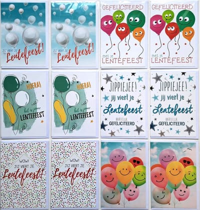 Lentefeest Wenskaarten – 12 Stuks – 12 x 17 cm – LEN-001