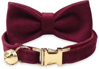 BTH - Kattenhalsband met Strik - Katten Halsband - Rood - 18-32 cm - Halsband - Katten Kleding - Katten Accesoires - Kat