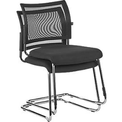 Sledestoel SEAT POINT, gaas, zonder armleuningen, stapelbaar, set van 2, zwart
