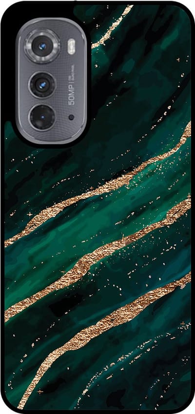 Smartphonica Telefoonhoesje Geschikt voor Motorola Edge 2022 met marmer opdruk - TPU backcover case marble design - Groen Goud geschikt voor Motorola Edge 2022