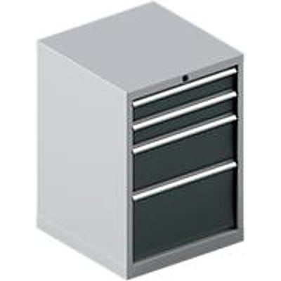 Schäfer Shop Select  Ladekast 27-27, 4 laden, tot 75 kg, B 564 x D 572 x H 800 mm, antracietgrijs/blank aluminium