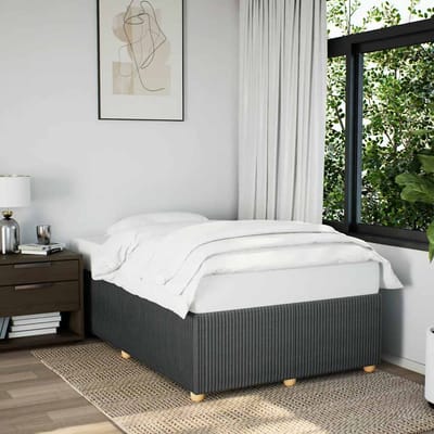 vidaXL - Bedframe - zonder - matras - 120x200 - cm - stof - donkergrijs