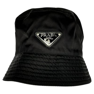Prada Re-Nylon Hoed in Zwart Nylon