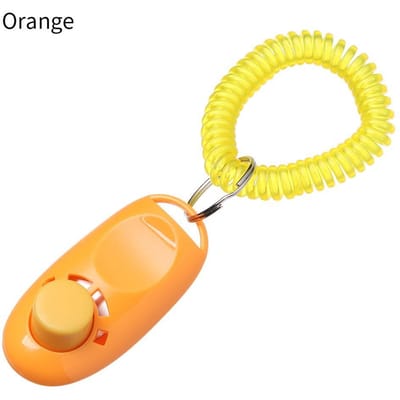 Clicker de dressage pour chien Clicker pour chien Porte-clés sonore réglable et dragonne Accessoires pour chiens Fournitures pour chiens de compagnie orange