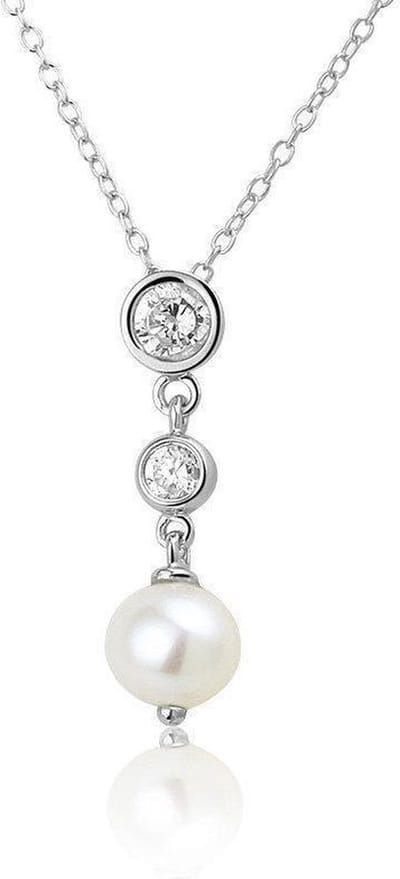Montebello Ketting Pearl - 925 Zilver Gerhodineerd - Parel ∅6mm - 45cm