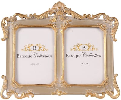 Baroque - Fotolijst - Fotolijst Collage 9 x 13 cm - Taupe - Resin - 20.3x24.5x2.2 - Polyresin