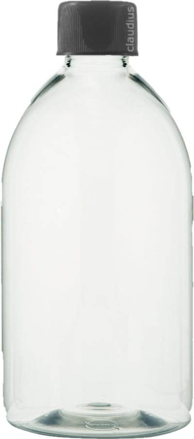 Lege Plastic Fles 500 ml PET transparant - met zwarte dop - set van 10 stuks - Navulbaar - Leeg
