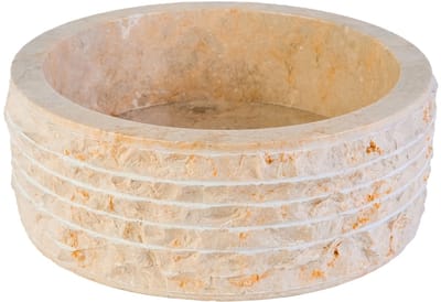 Marmeren Alur Waskom – Gepolijste Binnenzijde – 30-35x15 cm – Crème