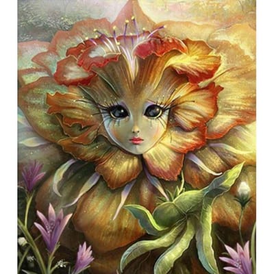 Diamant borduurwerk bloem elf 5D Diamond schilderij mozaïek foto handgemaakte Home Decor 20X30CM brown