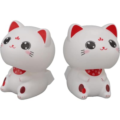 Décoration de chat mignon en plastique à induction, lumière solaire, chat porte-bonheur hochant la tête, pour tableau de bord de voiture de restaurant Type 1