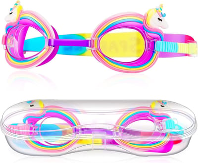 Weewooday Children's Swimming Goggles Anti Fog Transparent Swimming Goggles for Children Cute Swimming Goggles Without - ShopVlot
