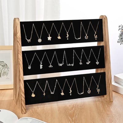Ketting Houder - Sieraden Organizer - Sieraden Presenteren - 3 Tier Ontwerp - 72 Kettingen - Bruin