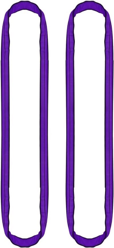 Set van 2 Ronde Sling Kabel 1000 kg Draagvermogen - 3 Meter Lengte - Polyester Heftouw met Extra Slijtagebescherming