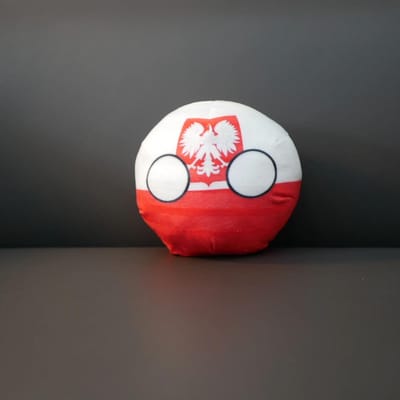 20/10cm Pologne Polandball Peluche Countryball Poupée Roulée Pendentif Décoration de Maison white