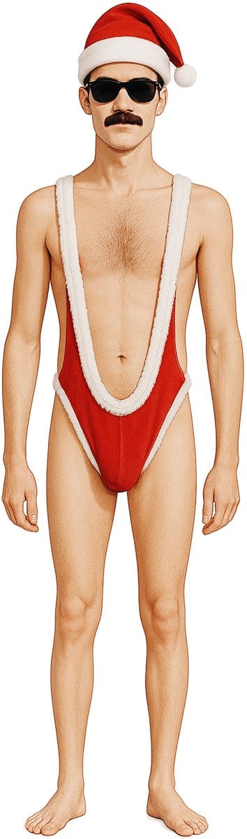 3BMT® Santakini - Kerstman Outfit - Kerst Lingerie voor de Man - Mankini Winter Editie