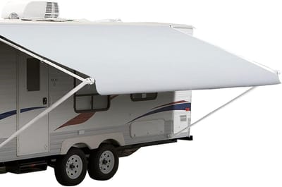 Luifelstof Vervanging - Camper Luifeldoek - Camper Beschermen - 3-laags Vinyl - 15' (14' 2") - Effen Wit