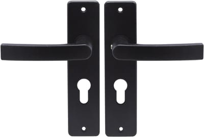 Slotman Solutions Deurklink Cilinder – Zwart – Deurbeslag met Cilindergat – PZ55 – Aluminium – 180x41 mm