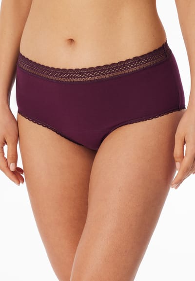 Menstruatiebroekjes, set van 2, kant, zwart/pruim - Secret Care 42/44