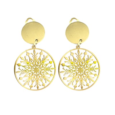 Clip oorbellen- goudkleurig- kerst -ster- lang- geen gaatje-Charme Bijoux
