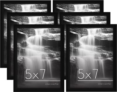 Zwarte Fotolijsten 5x7 Inch - 6 Pack met Glazen Fronten voor Foto's