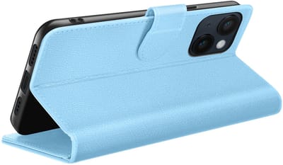Zanae, Hoesje geschikt voor iPhone 14 - Wallet Case & Magneetsluiting, Lichtblauw