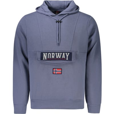 Noorwegen 1963 Blauw Katoenen Heren Hoodie