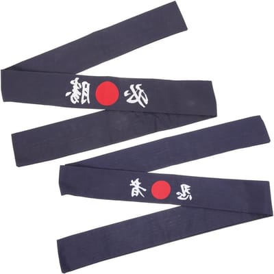2 Stuks Ninja Haarbanden voor Yoga, Karate en Sporttraining - Mode Scarf en Kookmuts voor Mannen