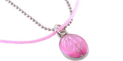 Behave - Ketting 2 rijen met roze maria hanger