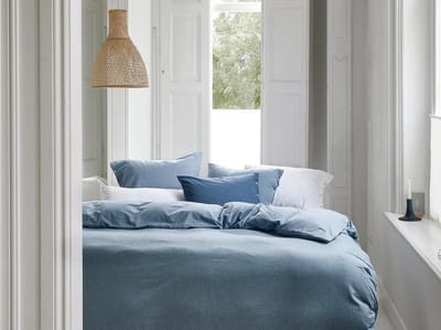 Yumeko dekbedovertrek flanel light blauw 260x240 (zonder slopen) - Biologisch & ecologisch