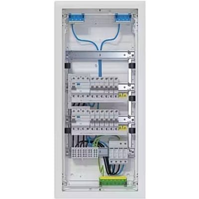 Hager VU48BV1 VU48BV1 Kleine verdeelkast (uitgerust) Inbouw (in muur) Aantal groepen: 12 Aantal rijen: 4 Inhoud: 1 stuk(s)
