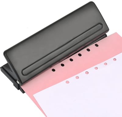 Verstelbare 6-Hole Papieren Perforator voor A4, A5, A6 en B7 - Stevige Desktop Gaatjesmaker voor Studenten en Kantoorgebruik