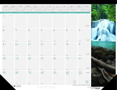 Bureau Kalender Pad - Maandelijkse Planner - Planning Maken - Gerecycled Papier - 22 x 17 Inch - Aarde Tinten