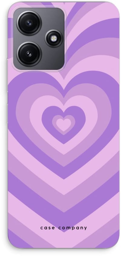 Case Company® - Hoesje geschikt voor Xiaomi Redmi 12 hoesje - Hart Paars - Soft Cover Telefoonhoesje - Bescherming aan alle Kanten en Schermrand