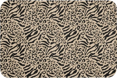 Badmat 90x60 cm - Antislip - Giraf - Zebra - Motief - Bruin - Badmatten voor badkamer - Badkamermat - Douchemat - Badkamer mat