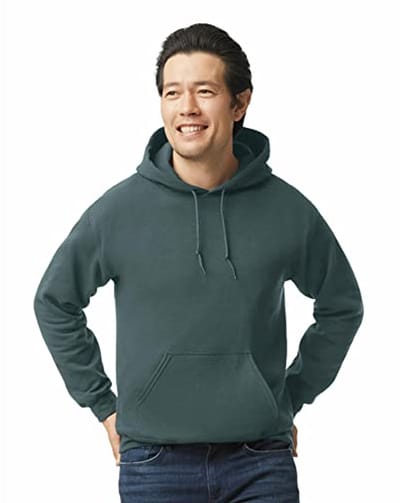 Heren Fleece Hooded Sweatshirt - Donkergrijs - M