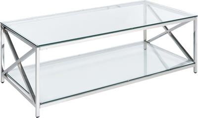 AUDET - Salontafel - Zilver - Veiligheidsglas