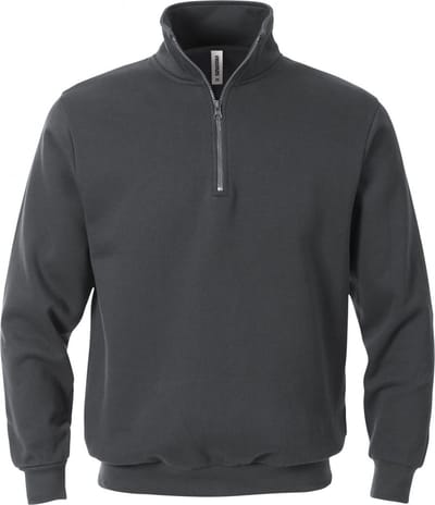 Fristads Sweatshirt Met Korte Ritssluiting 1737 Swb - Donkergrijs - XS