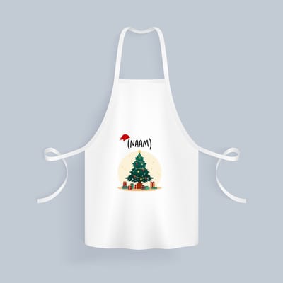 Akyol - kerst kerstboom met eigen naam Keukenschort - Kerstmis - kerst beker - winter - kerst - christmas - kerst cadeau - 82 bij 71 cm