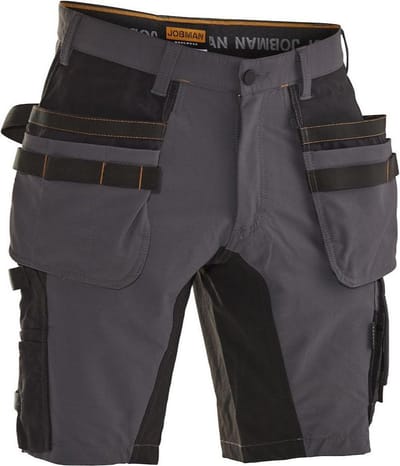 Jobman Advanced Stretch Korte Broek Holsterpockets 2196 - Mannen - Donkergrijs/Zwart - 44