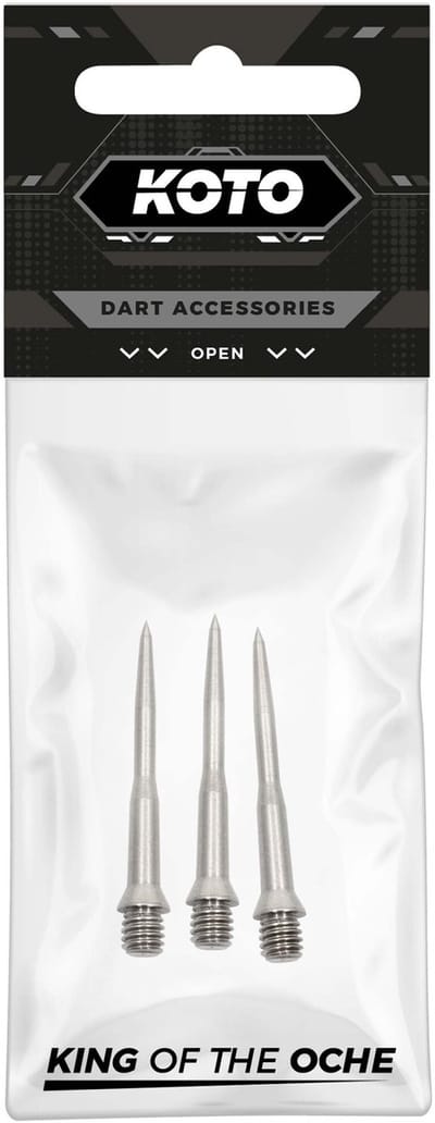 KOTO - Pro Conversie Zilveren Punten - 3 Punten - 32mm - Soft Tip Darts naar Steel Tip