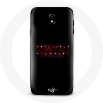 Coque pour Samsung Galaxy J7 2017 Stranger Things Affiche Logo Joyeux noël