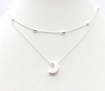 Jumalu ketting choker maan - zilverkleurig