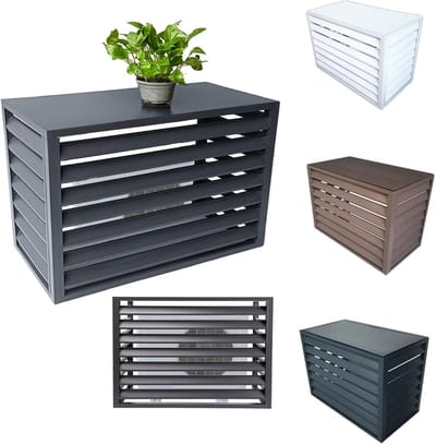 Airco Afdekking Buitenunit - Airco Omkasting - Buitenunit Bescherming - Stevig Aluminium - 110x60x80cm - Grijs