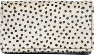 Portemonnee Dames Zwart - Echt Leer - Met Dierenprint – Dames Portemonnee Zwart - Anti-Skim