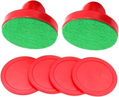 Airhockey Set - Tafelspel Accessoires - Spelavond Thuis - Duurzaam Kunststof - Set van 4 - Groen