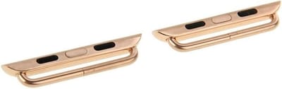 By Qubix - Metalen strap connector - Goud - Geschikt voor Apple Watch 38mm / 40mm / 41mm / 42mm