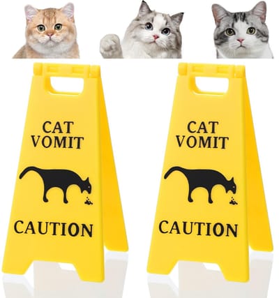 Dailygoods- Kotsbord Grappig Decoratief - Waarschuwingsbord Gladde Vloer - Huisdieren - Katten - 3D Geprint - Afmetingen 10,3 x 5,1 cm